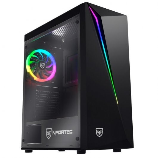 Nfortec Lynx Cristal Templado USB 3.0 RGB Negra